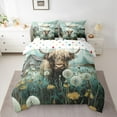 thumbnail image 2 of Castle Fairy Highland Cow Twin Bedding Sets 7-Piece for Teens Boys Girls,Western Farmhouse Bedding Comforter Set Microfiber,Chic Floral Dandelion Breathable Sheet Sets,Lightweight Room Decor, 2 of 8