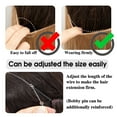 thumbnail image 3 of Xiao Hua invisible fishing line wire hair extension, long wavy curly synthetic fiber, adjustable headband style hair extension, 16 inch dark brown, 1 piece, style A, 3 of 4