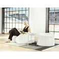 thumbnail image 3 of Loft Winterfell Faux Fur Ottoman – White Accent Pouf by Gouchee Home, Cozy Cube Bean Bag Seat or Footrest for Office or Living Room, 3 of 6