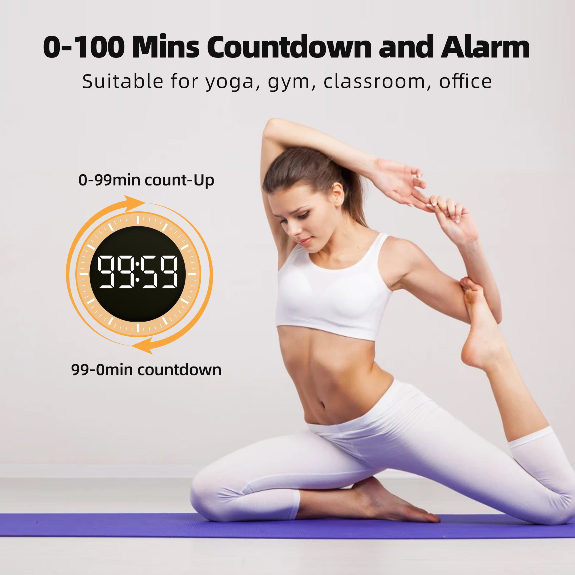LEIKE 10" Large Digital Wall Clock with Seconds - Big LED Display RGB Color - Auto DST, Temperature & Countdown Timer - Electric Wall Mounted Digital Clock for Bedroom, Living Room, Office, Gym