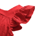 thumbnail image 6 of LYMAYTER Ruffle Flutter Sleeve Dress for 1-6Y Girls Summer Breathable A Line Dress With Back Bow, 6 of 8