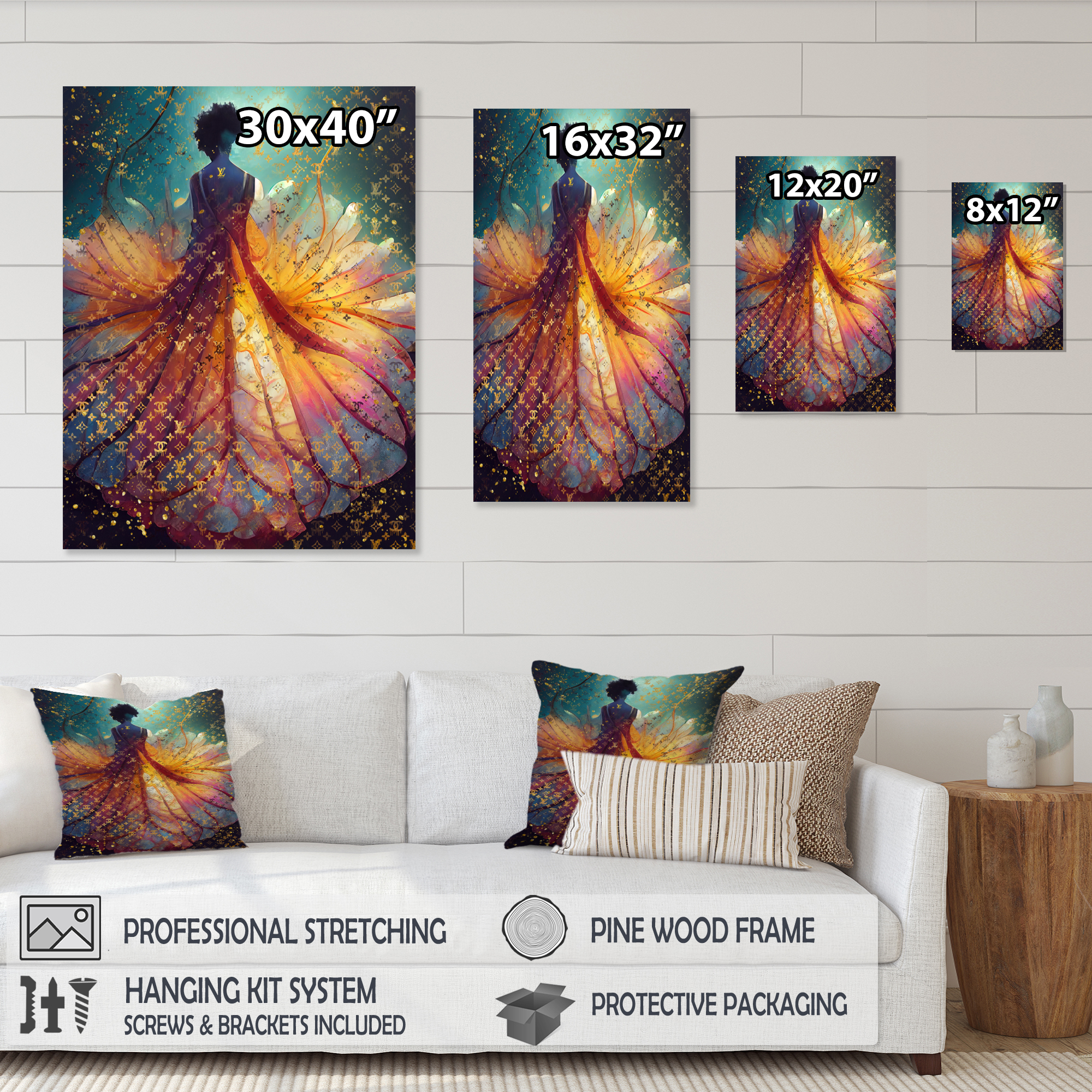 Designart Luxurious Fantasy Dress II Canvas Wall Art