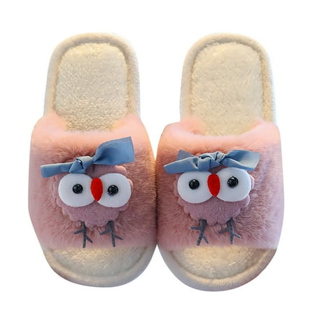 

Juosiy Kids Cartoon Chick Plush Winter Slippers Fashion Warm Soft Cozy Indoor Shoes