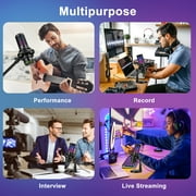 EEEkit USB Condenser Gaming Microphone with Noise Cancelling, 2 Polar Patterns, Mute, Gain for Recording/Podcasting/Streaming, Desktop Microphone Fit for Computer PC/MAC/PS5/Android