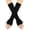 Black, variant on Women Winter Fingerless Gloves Thumb Holes For Half Finger Mittens Fingerless Stretchy Warm Long Gloves Grey