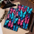 thumbnail image 5 of Spiral Notebook,College Ruled Journal,8.26" x 5.71" 50 Sheets/100 Pages,2 Pack - Group of Pink And Blue Butterflies With Black Background, 5 of 7