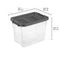 thumbnail image 2 of Sterilite Stackable Storage Bin, 30 Quart Durable Clear Plastic Storage Container with Latch Lid, Dark Gray, 6 Pack, 2 of 13
