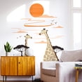 thumbnail image 4 of Pegatina de pared de sol de jirafa para dormitorio, habitación de niños, bosque de dibujos animados, pegatinas de pared de animales de África, decoración artística de pared, 4 of 7