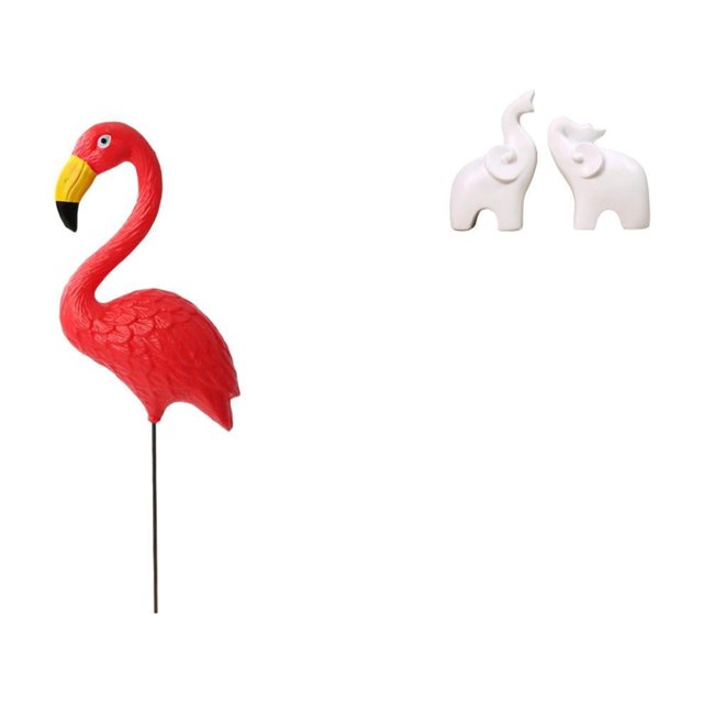 Escultura De Flamenco Y Elefante Para Jardín, Adorno Para Vacaciones, Primavera, Patio, Decoración De Mesa única, Decoración Del Hogar, Estatua De Animal, Hada, Entrada
