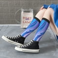 thumbnail image 5 of Daiia Sports Socks Swirl Blue And Purple Printed Novelty Crew Socks for Men Women Knee High Socks Cotton Socks Soft & Breathable Support Unisex Socks, 5 of 9