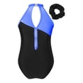 thumbnail image 2 of YONGHS Kids Girls Sleeveless Rhinestone Gymnastic Leotard Ballet Dance Bodysuit with Hair Band Set Royal Blue 8, 2 of 5