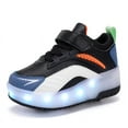 thumbnail image 3 of Roller Shoes with Wheels for Boys Girls Kids Skates Sneakers LED Light Up Rechargeable Sport Sneaker for Boys, 3 of 19