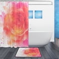 thumbnail image 2 of Bath Curtain & 60x72in Non-Slip Bath Mat Set 12-Grommet Shower Curtain Memory Foam Bath Rug Abstract Rose Watercolor Pattern, 2 of 8