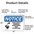 thumbnail image 2 of (2 Pack) Food Safety Warning Wash Hands OSHA Notice Sign 14 Inch X 10 Inch Indoor / Outdoor Rust-Free Aluminum Metal Signs for Workplace, Workshop, and Construction Site, Made in the, 2 of 8