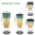 thumbnail image 2 of FIASON 4 Pack Large Plastic 24/21/12/10" H Sunrise Cyan Orange Tall Planters, Tall Plant Pots for Outdoor Indoor with Shelf Inset, Glossy Finish Flower Pot with Drainage Holes for Patio, 2 of 10