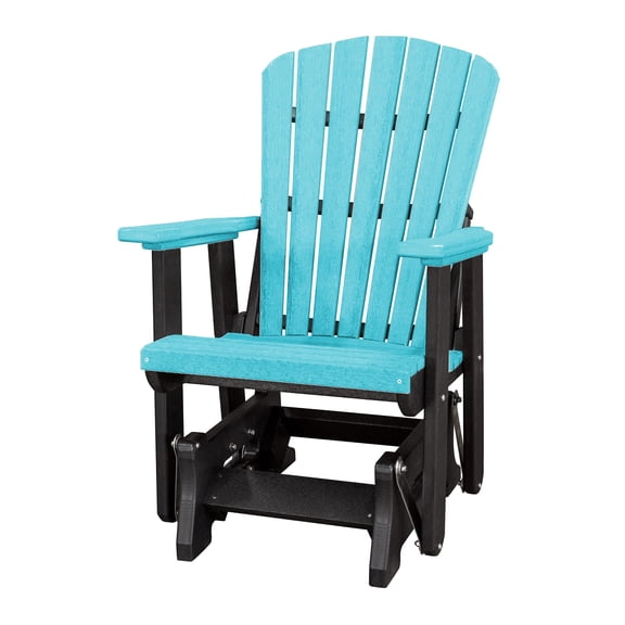 DutchCrafters Slat Fan Back Poly Adirondack Glider Outdoor Patio Chair