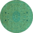 thumbnail image 1 of Ahgly Company Indoor Round Abstract Turquoise Blue Modern Area Rugs, 5' Round, 1 of 4