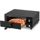 thumbnail image 1 of Horno de Pizza Eléctrico de 1100W, Horno Comercial de Acero Inoxidable, Cocina de Pizza de Sobremesa con Bandeja para Migajas y Temporizador, 1 of 7