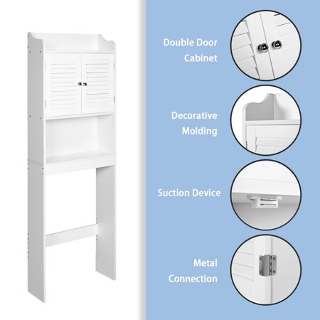 Kinbor Bathroom Shelf Over The Toilet Space Saver Storage Cabinet