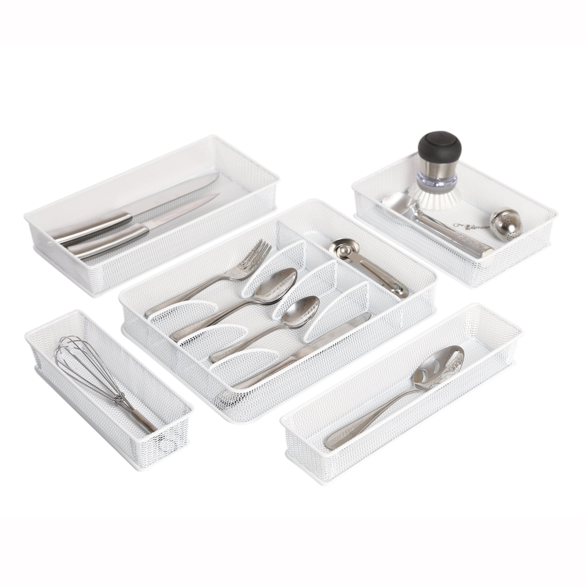 Seville Classics Steel Mesh Flatware Utensil Cutlery Tray Drawer