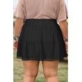 thumbnail image 2 of Women's Black Plus Size Boho Ruffled Shorts – Elastic Waist with Lace Trim for Summer Fun, 4X, 2 of 11