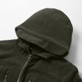 thumbnail image 6 of LYSMORA Men's Full Zip Hooded Fleece Jacket, Multi Zipper Pocket Adjustable Cuff Outdoor Lightweight Warm Outerwear, 6 of 7