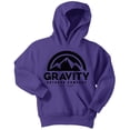 thumbnail image 1 of Sudadera con capucha de Gravity Outdoor Co. Youth Hoodie - Logotipo negro - Púrpura - X-Large Gravity Outdoor Co. Chaqueta, 1 of 2