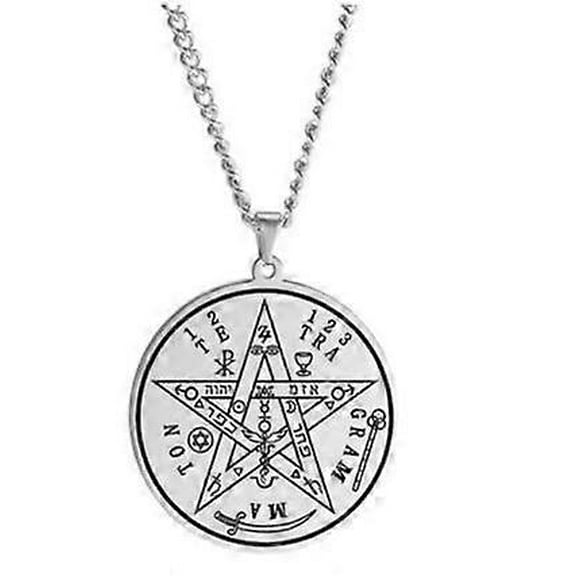 Tetragrammaton Talisman Men Stainless Steel Pendant Necklace Solomon Wiccan Pagen Pentacle Pentagram Amulet Jewelry Gift