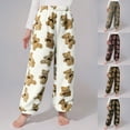 thumbnail image 2 of Utoimkio Toddler Boy Girls Plush Warm Pajama Pants Soft Comfortable Lounge Pants for Kids 4-12 Years, 2 of 5