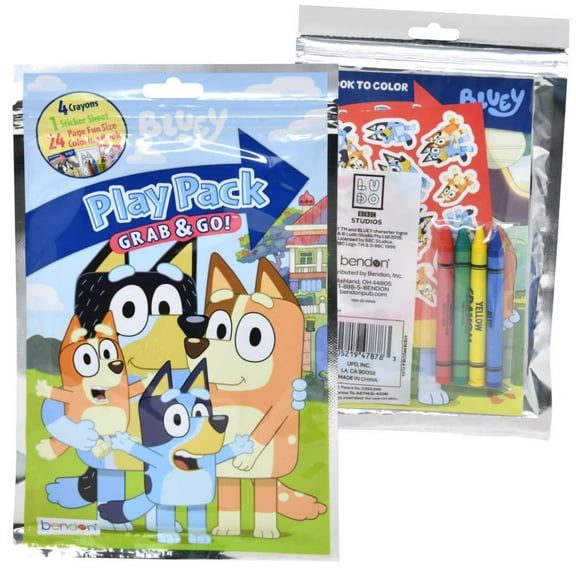 Bluey 12 Activity Play Packs for Boys, Girls - Mini Coloring Books,Travel Activity Set, Party Favors for Kids