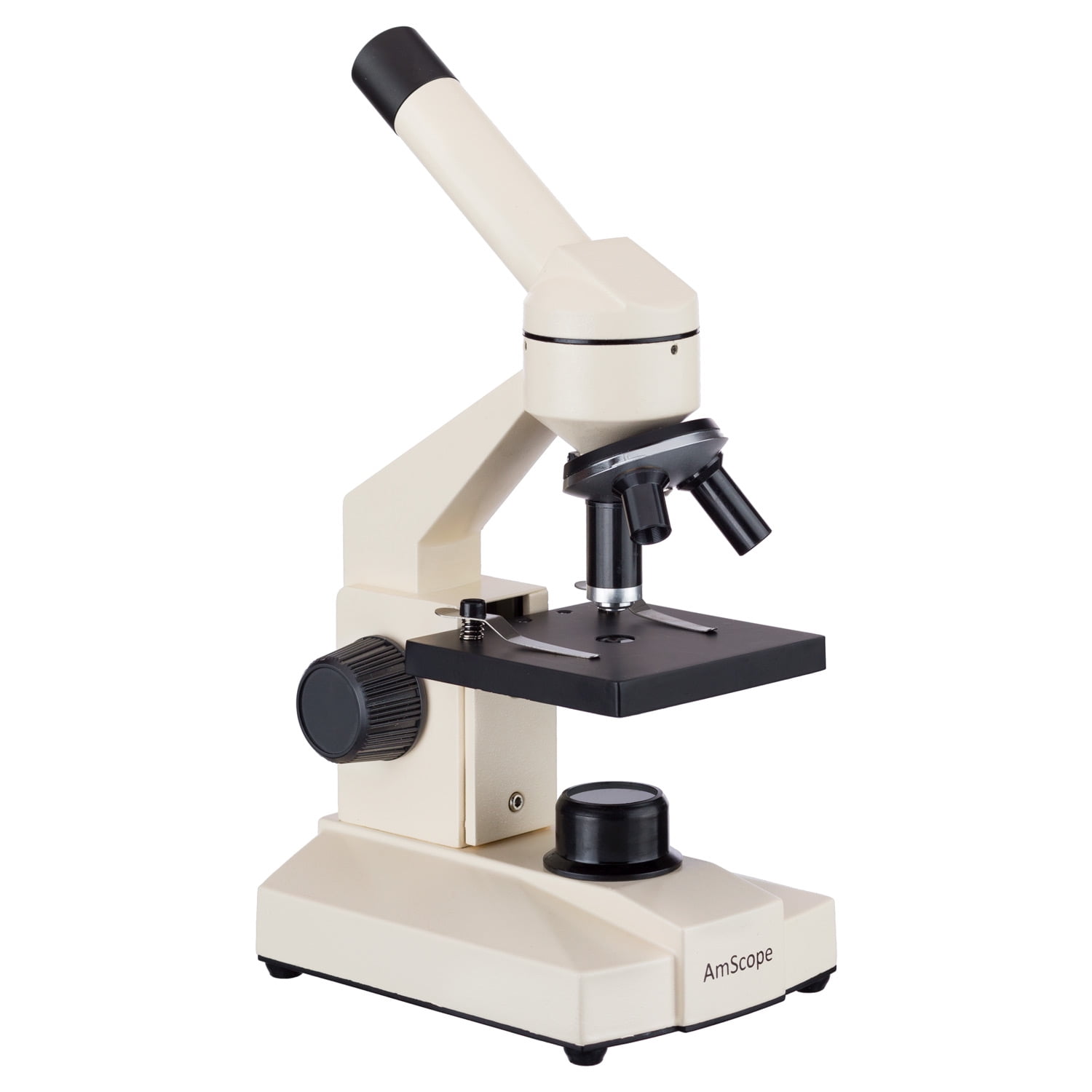 AmScope M100A Compound Monocular Microscope Tungsten Illumination Plain Stage Brightfield 40x-640x Magnification WF10x and WF16x Eyepieces 