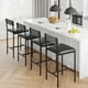 thumbnail image 4 of Conjunto de 4 Taburetes Altos Rústicos – Taburetes de Barra de 94 cm con Asiento y Respaldo de Piel Sintética y Reposapiés – Patas de Metal, Fáciles de Ensamblar Sillas de Barra para Isla de Cocina, 4 of 16