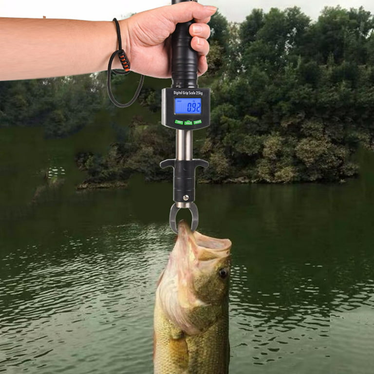 Fishing Gripper, Portable Multi-Functional Digital Fishing Lip Grabber  Holder with 1M and 25kg/55lb Scale