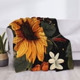 thumbnail image 3 of Yiaed Sunflower Floral Butterfly Print Blanket Throw Blanket Soft Cozy Flannel Blanket for Home Bed Sofa Couch Chair-40"x30", 3 of 6