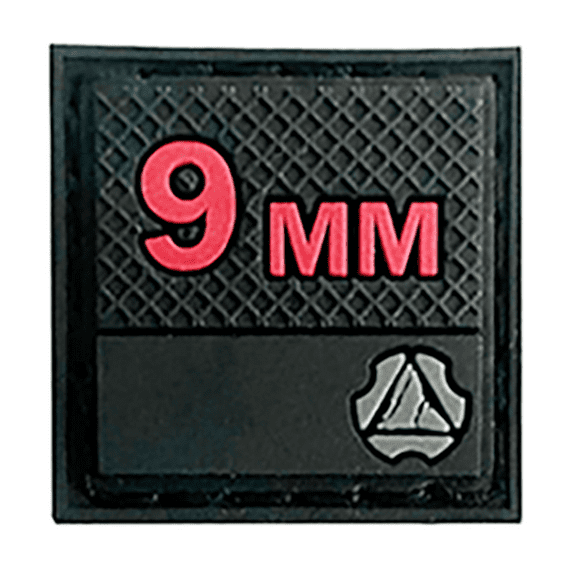 9mm Hook Patch, 1.0 inch Size, Black (White Text)
