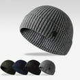 thumbnail image 2 of Autumn Winter Warm Knitted Hat Men Women Solid Color Ribbed Beanies Hat Outdoor Windproof Thick Hiking Cycling Hat, 2 of 6