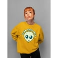 thumbnail image 2 of Alien Emoji Vibes Only - Retro UFO Space Graphic Women's Sweatshirt, 2 of 4