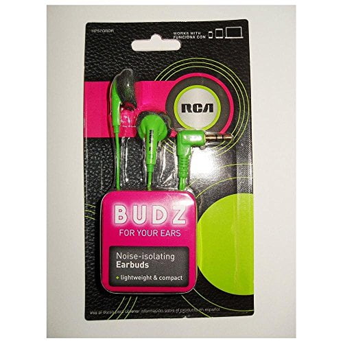 rca budz hp57grdr noiseisolating earbuds, green