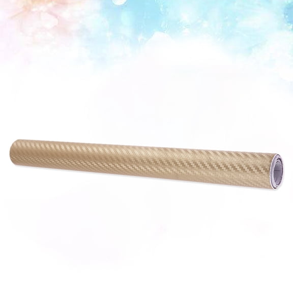 Amosfun Golden Carbon Fiber Car Wrap Decals Self-Adhesive Multi-Purpose Decor