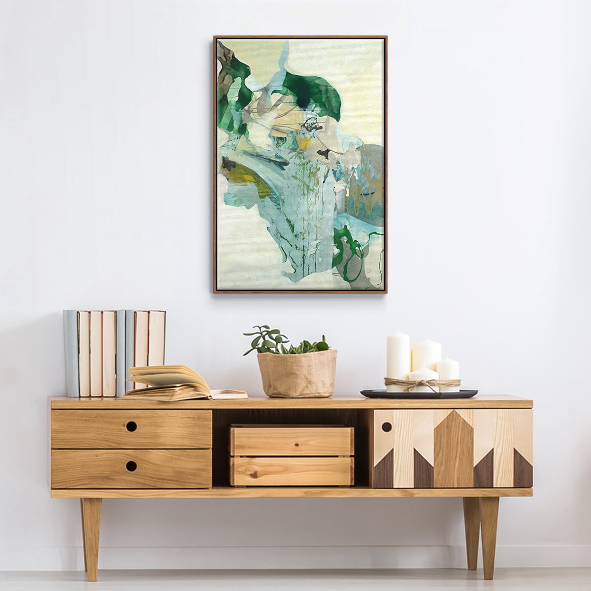 Ivy Framed Premium Gallery Wrapped Canvas - Ready to Hang - 27 x 41 - Walnut Floating Frame