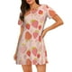 thumbnail image 1 of Fotbe Strawberry Bata de Dormir para Mujer con Estampado, Camisón de Algodón de Manga Corta, Ropa de Dormir Casual, 1 of 6