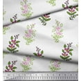 thumbnail image 2 of Soimoi Modal Satin Fabric Leaves & Floral Block Print Fabric by The Yard 42 Inch Wide, 2 of 3