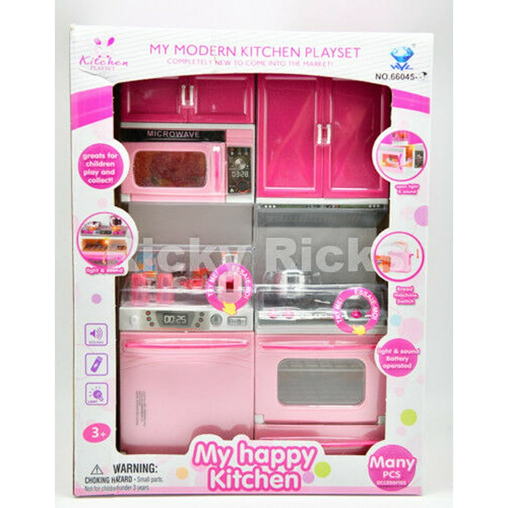 1 Kitchen Play Set For Barbie Doll House Furniture Cooking Toddler