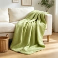 thumbnail image 2 of Multi Layer Cotton Gauze Summer Blanket, Soft Breathable Light Quilt for All Season Daily Use Green, 2 of 6