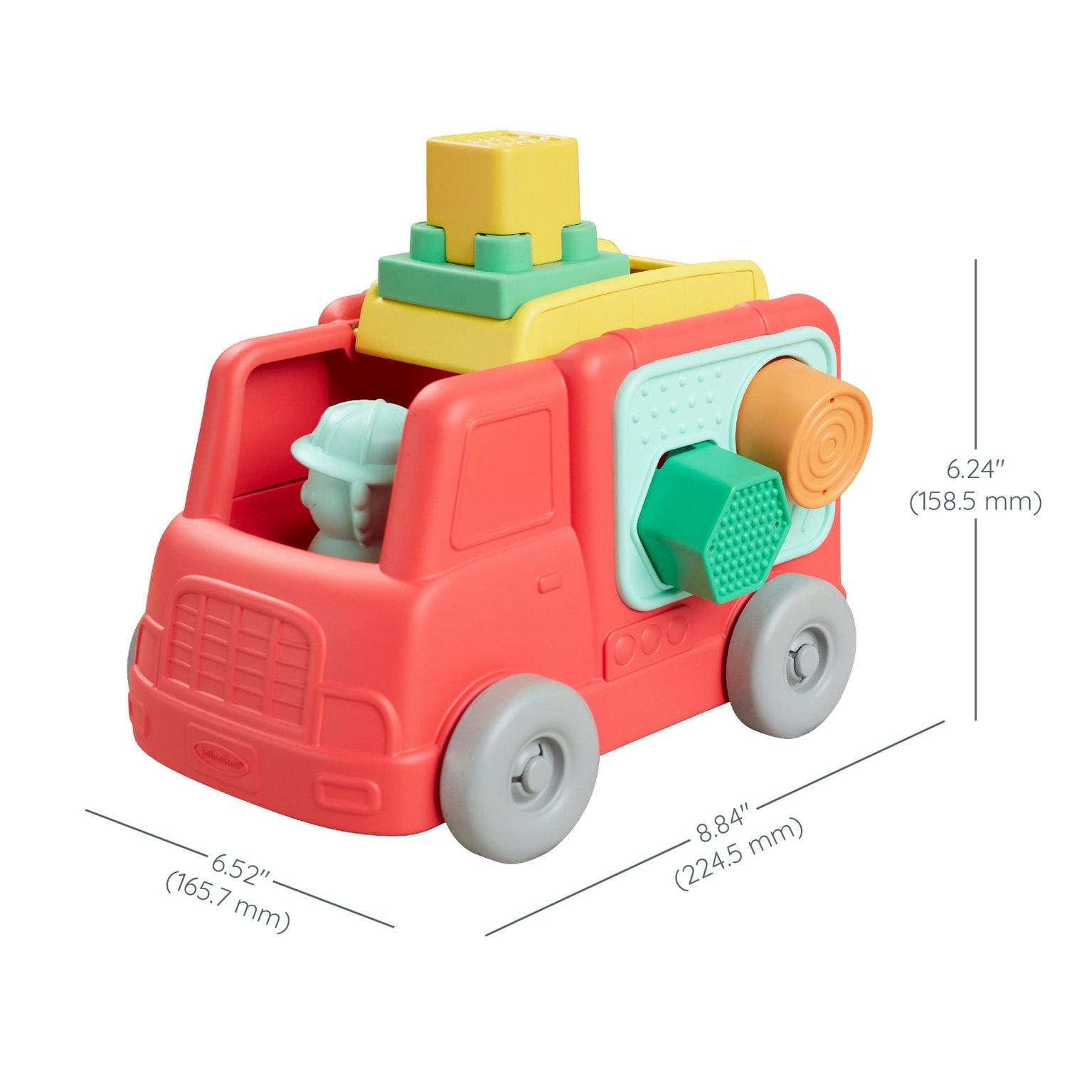 Infantino Super Soft 1st Stack and Go Explorers Stacking Toy Playset - Fire Truck