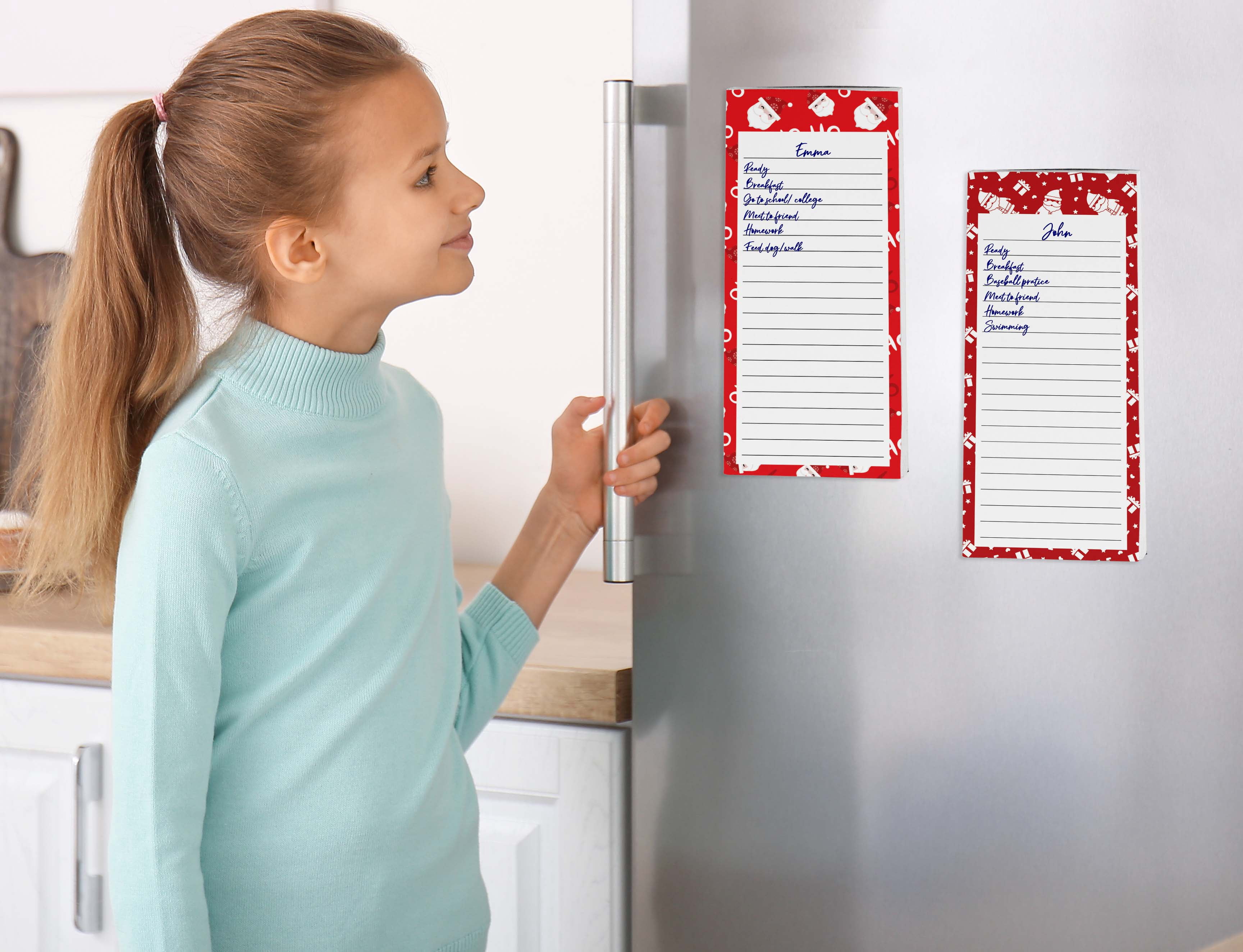 Inkdotpot Pack of 3 Magnetic Fridge To-Do List Notepads- Magnetic Memo Pads For Refrigerator-(50 Sheets Each)-2M