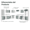 thumbnail image 4 of Cocina Integral Con Armario De Vidrio Madesa Lux 566cm BG 01, 4 of 5