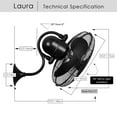 thumbnail image 2 of Matthews Fan Company LL-BK Laura 16" Matte Black Wall Mount Fan with 3 Blades, Handheld Remote Included, Indoor/Outdoor Damp Rated, 2 of 6