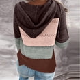 thumbnail image 6 of Lindreshi Cardigan Sweaters for Women Women Winter Casual Color Blocking V-Neck Long Sleeve Pullover Knitted Hooded Sweater Top Blouse Sweater Coat, 6 of 7