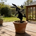 thumbnail image 3 of ddioayh Easter Garden Stakes Rust-Proof Iron Construction Waterproof Outdoor Decorations with Whimsical Rabbit Silhouettes Holding Flowers for Lawn Garden Bed Easy Installation, 3 of 6